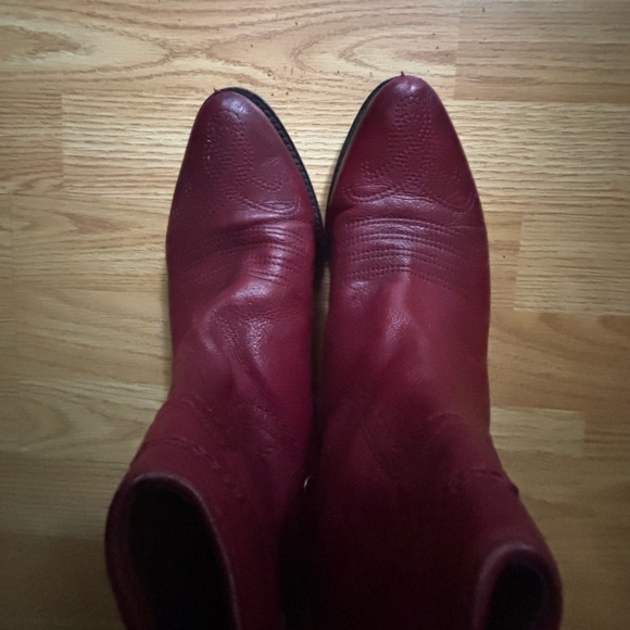 Franco Sarto Women’s  Red Leather Cowboy Boots Size 9.5 - Picture 6 of 11